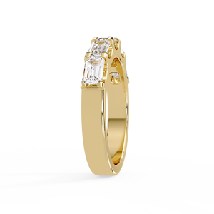 Emerald Cut Shared Prong Half Eternity 18K Solid Gold Lab Grown vvs clarity Diamond <b>Ring</b> Bridal Wedding <b>Rings</b> Engagement <b>Rings</b> - Product Image 4