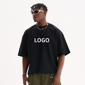 T-shirt Homme Oversize de Haute Qualité en Polyester/Coton, Coupe Boxy, Logo Frontal, Grammage Lourd, Impression Personnalisée, Longueur Standard - Product Image 4