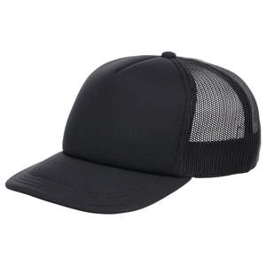 Casquette Trucker en Mousse et Maille Noire Unie Personnalisée Haut de Gamme, Vente Chaude, pour Streetwear et Sports de Plein Air - Product Image 1