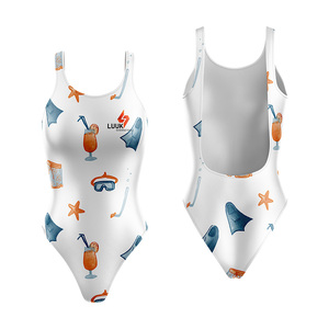 Traje de baño de una pieza para mujer con estampado personalizado, ecológico, de secado rápido, de spandex y poliéster, tipo tank top, para niñas. - Product Image 4