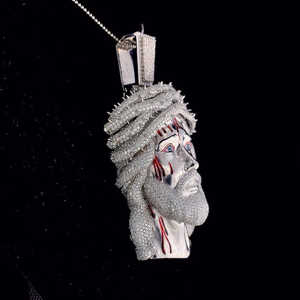 จี้พระเยซูประดับเพชรโมอิสซาไนต์ สร้อยคอเงินแท้ 925 ชุบทองคำขาว สไตล์ฮิปฮอป เครื่องประดับคริสเตียน - Product Image 3