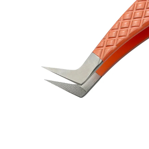 Pince à épiler en forme de L à 45/90 degrés avec pointe en fibre pour extensions de cils, pince à épiler pour extensions de cils volume, marque privée - Product Image 2