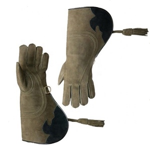 Guantes de Cetrería con Puño Largo, de Cuero Genuino, Guantes de Protección para el Manejo de Halcones, Entrenamiento de Raptores, Caza, Cuidado de Aves, Actividades al Aire Libre - Product Image 6