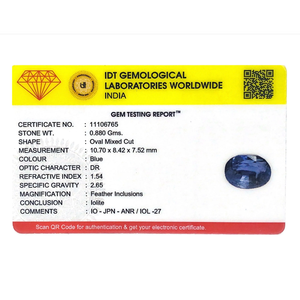 Loose 4.4 Carat Heart Cut Iolite Gemstone for Fine Jewelry - Product Image 4