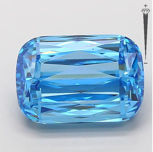 Diamant CVD cultivé en laboratoire certifié IGI, 3,70 CT, taille coussin CRISS, couleur FANCY VIVID BLUE, clarté VS1, LG 790646180 ROYALGEMS - Product Image 1