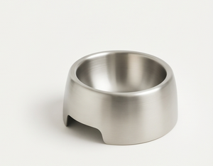 Gamelle de luxe en aluminium brossé anti-renversement pour animaux de compagnie, bol rond en métal pour chien et chat, base à encoches, vente en gros, durable, bac à nourriture pour animaux - Product Image 4