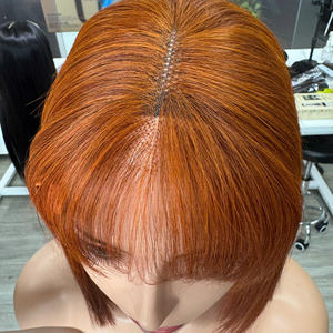 Precio de fábrica 100% Raw Virgin Vietnamita Trama humana Hueso Recto Bang Peluca Cajun Color Super Doble Extensiones de cabello dibujado - Product Image 2