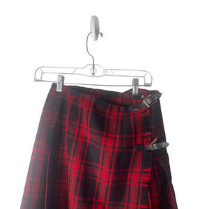 Falda Escocesa Tartán Roja de Lana para Mujer, Estilo Vintage de los 90, Personalizada OEM ODM - Product Image 2