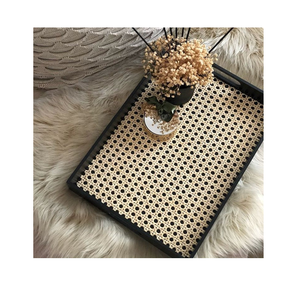 Nuevo y elegante cubo pequeño de mimbre tejido a mano, bandeja rectangular de ratán para el hogar, bandeja de plástico para almacenamiento de comestibles con asa. - Product Image 6