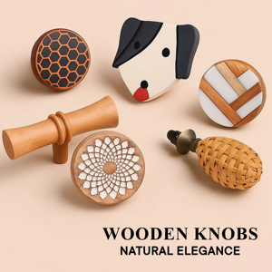 Wholesale Wood Kitchen Cabinet <b>Knobs</b> Natural Furniture Pulls Square Furniture Drawer Pulls and Handles WRK-132 - Product Image 4