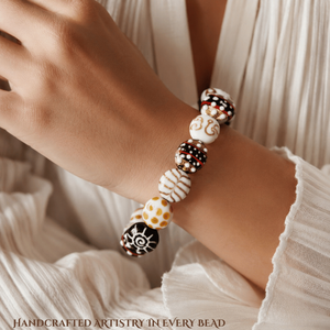 Premium Handmade Lampwork Fancy Glass <b>Beads</b> <b>Bracelet</b> 25mm Disc Design for Jewelry Making Fashion Accessories and Elegant Gift - Product Image 4