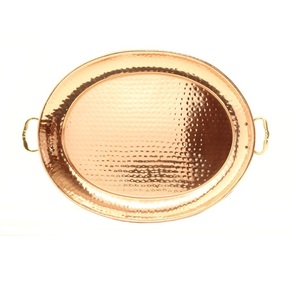 Stylish Copper Oval Shape Serving tray Perfect for Stylish Dessert and Food Service Handcrafted From India At <b>cheap</b> Price - Product Image 6
