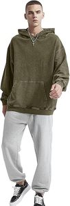 Sweat-shirt à capuche unisexe surdimensionné en coton épais 100 % délavé à l'acide, style streetwear vintage, à manches longues, personnalisable pour l'hiver - Product Image 3