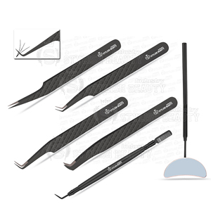 Pince à épiler pour extensions de cils en acier inoxydable et miroir intégré, personnalisables, faciles à utiliser, fabriquées à la main, marque privée - Product Image 2