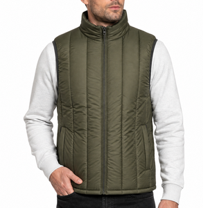 Gilet matelassé léger sans manches pour homme, vert olive, très demandé, avec fermeture éclair intégrale, fabricant OEM - Product Image 1