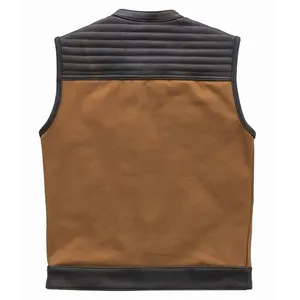 Chaleco sin Mangas Unisex de Cuero Genuino NEXO INDUSTRIES, Forro de Algodón Transpirable, Cierre de Cremallera, Cuello Camisero, Casual, Invierno - Product Image 2