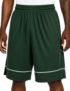 Shorts de basket-ball en maille bleu marine pour hommes, avec bande latérale blanche, respirant, taille élastique, vêtements de sport décontractés, tenue d'été - Product Image 4