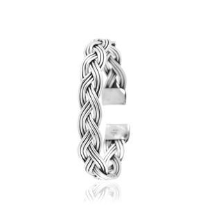 Silver Mountain 925 Sterling Silver Vintage Multi-Strand Braided <b>Charm</b> Bracelet Handcrafted Open Kada Polished Finish Unisex - Product Image 1
