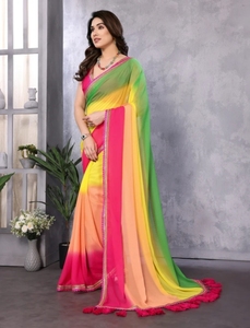 KV Ombre บอลลีวูดสไตล์ georgette Saree - Product Image 2