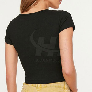 Top Quality Crop Top T-Shirt For Women Light Weight Crop Top T-Shirt Customized Color Crop Top T-Shirt - Product Image 4