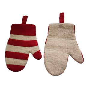 Népal mitaines en feutre écologiques faites à la main accessoires d'ustensiles de cuisine durables outils artisanaux - Product Image 2