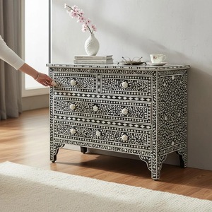 ILAHI's Bone Inlay <b>Drawer</b> Modern Design Agate Detailing <b>Storage</b> Portable Home Furniture - Product Image 3