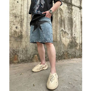 Pantalones Cortos de Mezclilla Premium para Hombre, de Algodón Transpirable, Estilo Casual, Corte Holgado, Diseño Urbano - Product Image 6