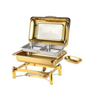 Recipiente Profesional de Acero Inoxidable para Calentar Comida con Tapa Enrollable, Asa en Forma de T y Soporte para Combustible, Calentador de Alimentos de Lujo para Buffet y Catering - Product Image 5