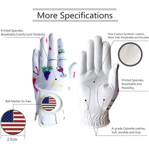Paire de gants de golf pour femmes de haute qualité, en cuir imprimé, adhérence toutes saisons, adaptés à la main gauche et à la main droite - Product Image 3