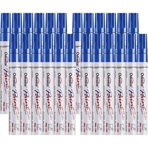 Set di 24 Pennarelli a Base d'Olio Blu, Asciugatura Rapida, Impermeabili, Punta Media, Marcatori Permanenti - Product Image 1