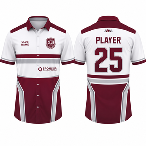 Chemise de sport à manches courtes pour homme, col rabattu, imprimé par sublimation, popeline polyester, séchage rapide, style été - Product Image 1