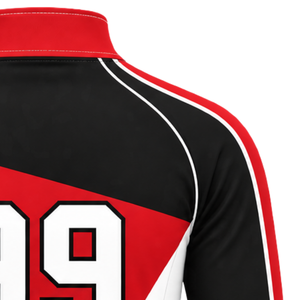 Chaqueta Deportiva Roja y Negra con Cierre de Cremallera, Manga Larga, para Entrenamiento Atlético, Personalizable para Equipos, Ropa Deportiva para Running y Ejercicio - Product Image 5