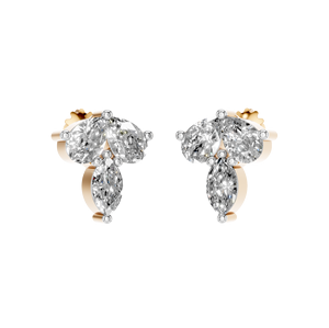 Boucles d'oreilles en forme de grappe de diamants naturels pour femmes 14k/18k Gold Pear Marquise Cut IGI Certified Stylish Trendy Design Wedding Gift - Product Image 4