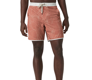 Shorts de bain écologiques pour la plage avec motif floral et lavage coloré pour un style de vie actif - Product Image 3