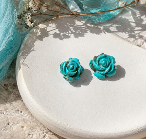 Turquesa Natural al por Mayor, Piedras Preciosas Sueltas Talladas en Forma de Rosa para la Fabricación de Joyas, Pedidos al por Mayor - Product Image 4