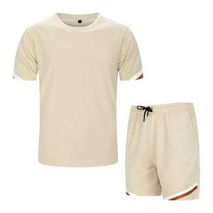 Ensemble athlétique deux pièces pour homme, t-shirt et short à séchage rapide, vêtements de sport respirants, tenue de sport pour la course à pied, été, OEM - Product Image 1