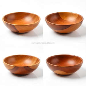 Natural <b>Wood</b> Eco-Friendly Salad <b>Bowl</b> Handmade Polished Design for Dining Table Serving Home Kitchen Essentials Tabletop Use - Product Image 4