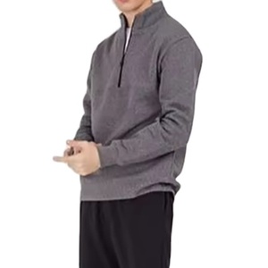 Sudadera personalizada con cierre de cremallera de un cuarto, cuello simulado, de algodón y forro polar para hombre 2025, precio de descuento al por mayor OEM ODM - Product Image 1