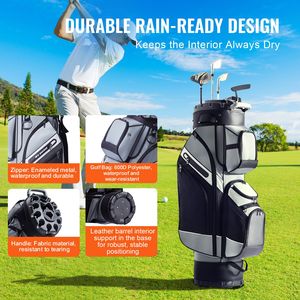 Borsa da Golf per Carrello con 14 Divisori, 41FT, 13 Tasche, in Nylon Premium Resistente, con Manici - Product Image 3