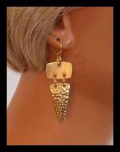 Antique Finished Brass <b>Drops</b> Earring Vintage Hoop For Wedding Festive Party Trendy Women Ethnic Fashion Jewelry Statement - Product Image 2