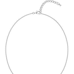 Silver Round Medallion Pendant <b>Necklace</b> with Pink Crystal Halo Fine Chain Elegant <b>Statement</b> Jewelry for Women Fashion Party - Product Image 2