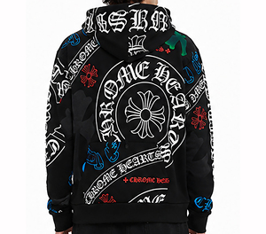 Sweat-shirt à capuche de luxe noir pour homme, coupe oversize, en coton épais, style streetwear hiver, chaud et tendance - Product Image 2