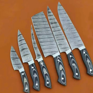 Ensemble de couteaux de cuisine professionnels en acier Damas faits à la main, manche en Micarta noyer, directement de l'usine - Product Image 5