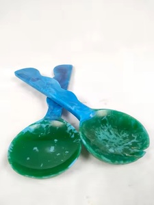 Juego de Cubiertos para Ensalada de Resina Ecológica, Cuchara y Tenedor Hechos a Mano, Utensilios de Cocina Modernos, Aptos para Lavavajillas, Duraderos y de Grado Alimenticio - Product Image 4