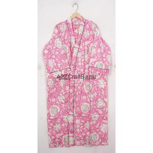 Bata Kimono de Algodón 100% para Mujer, Estampado Floral Sexy, con Cordón Ajustable, Cuello en V, Manga Tres Cuartos, Transpirable, Primavera/Verano - Product Image 6