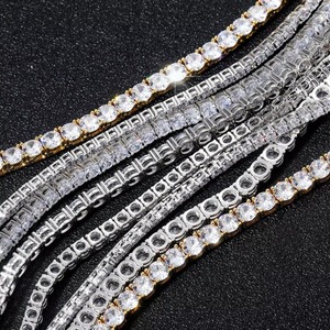 Indian Manufacture 925 Silver Gold Plated Moissanite Hip Hop Necklace <b>Rapper</b> Jewelry for Birthday Anniversary Wedding Gift - Product Image 4