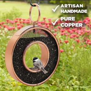 Mangeoire à oiseaux suspendue en cuivre de luxe, décorative pour l'extérieur, mangeoire à graines pour oiseaux sauvages, décoration de jardin, balcon, décoration intérieure - Product Image 3