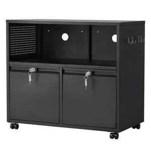 Armoire de classement latérale en métal à 2 tiroirs avec serrure et barres de suspension réglables, armoires de classement à grande capacité - Product Image 1