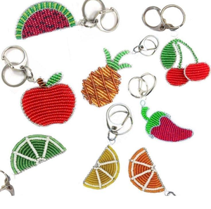 Handcrafted Beaded Lily Flower Keychain Red Fabric Bohemian Design Gift Souvenir All Seasons Decorative <b>Object</b> - Product Image 5