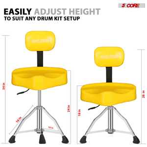 Silla de batería de aleación de 5 núcleos con cojín de 4 pulgadas, taburete acolchado con respaldo, altura ajustable con elevación neumática, capacidad de 250 lb, China - Product Image 6